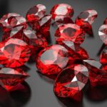 Image of polished and diamond shaped rubies.