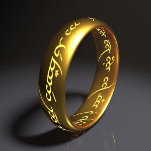 Magical ring with writings imbued within it