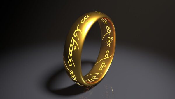 Magical ring with writings imbued within it