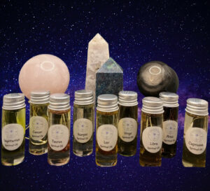 Image of 12 of Social Lights Inc. zodiac oils.