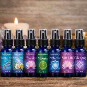 A picture of Social Lights spiritual sprays.