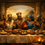 AI picture of an African Orisha last supper.